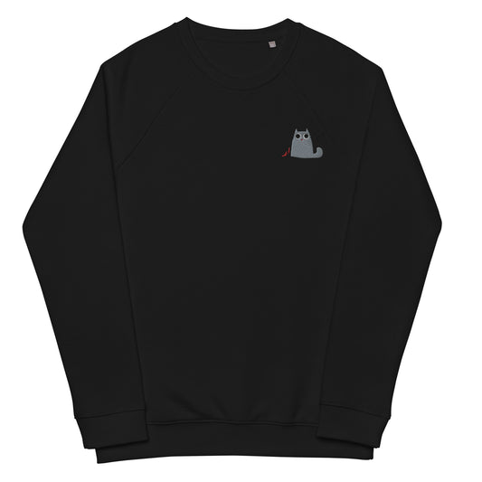 Mario - Black Unisex organic raglan sweatshirt