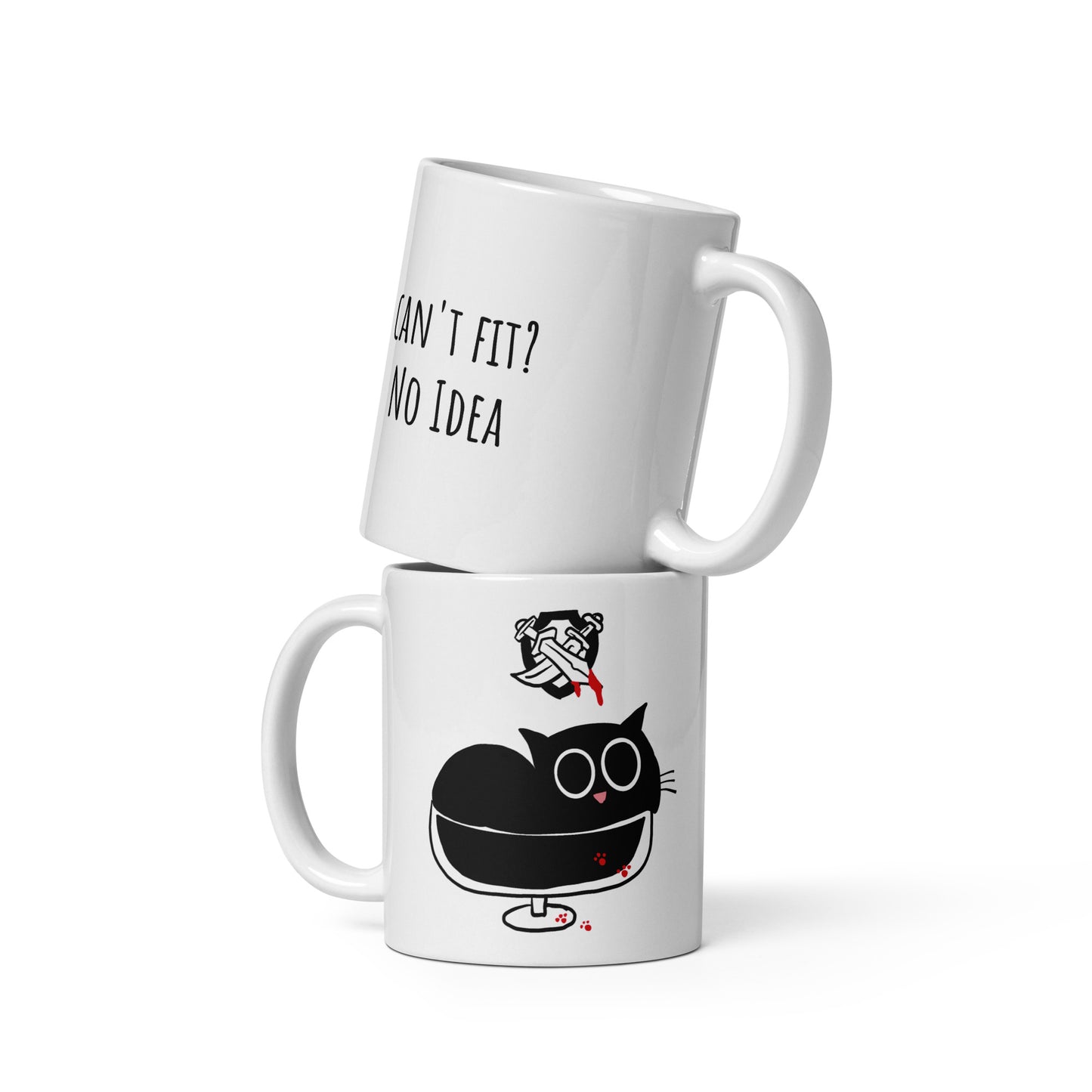 Can't Fit? No Idea - White glossy mug