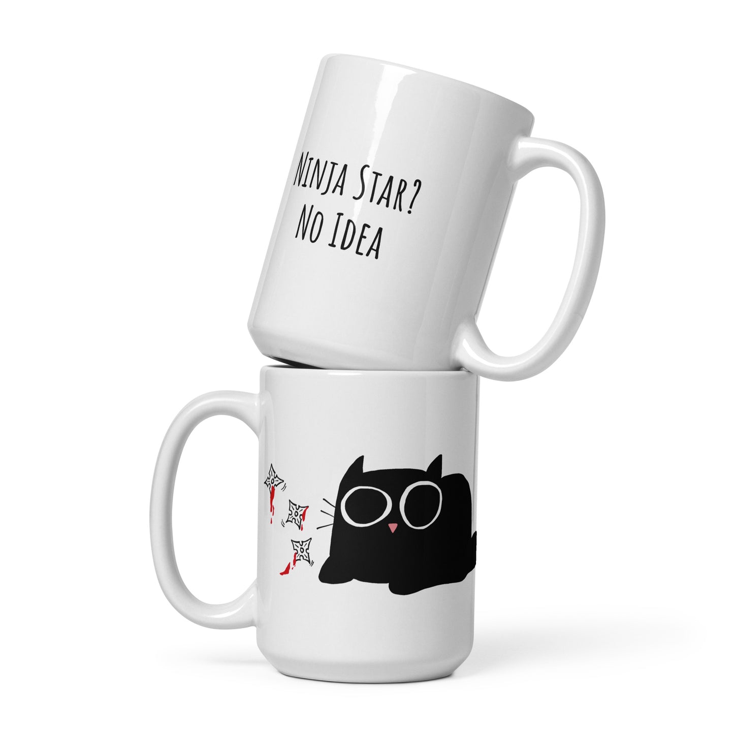 Ninja Star? No Idea - White glossy mug