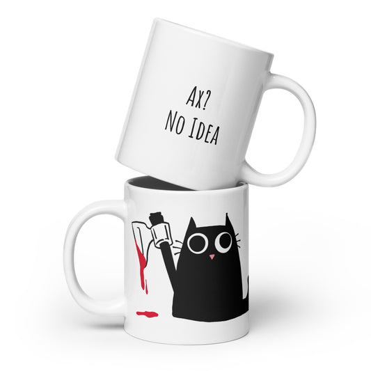 Ax? No Idea - White glossy mug