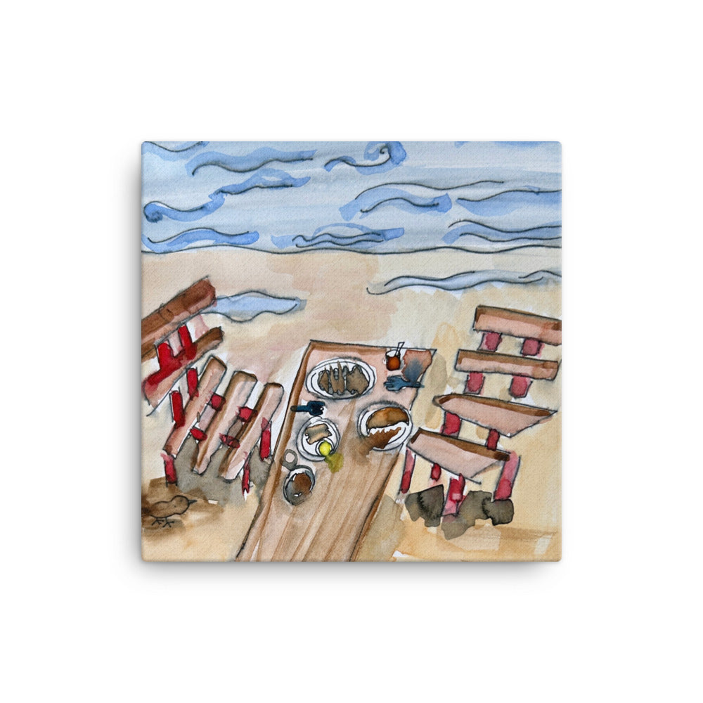 Picnic at Beach - Canvas