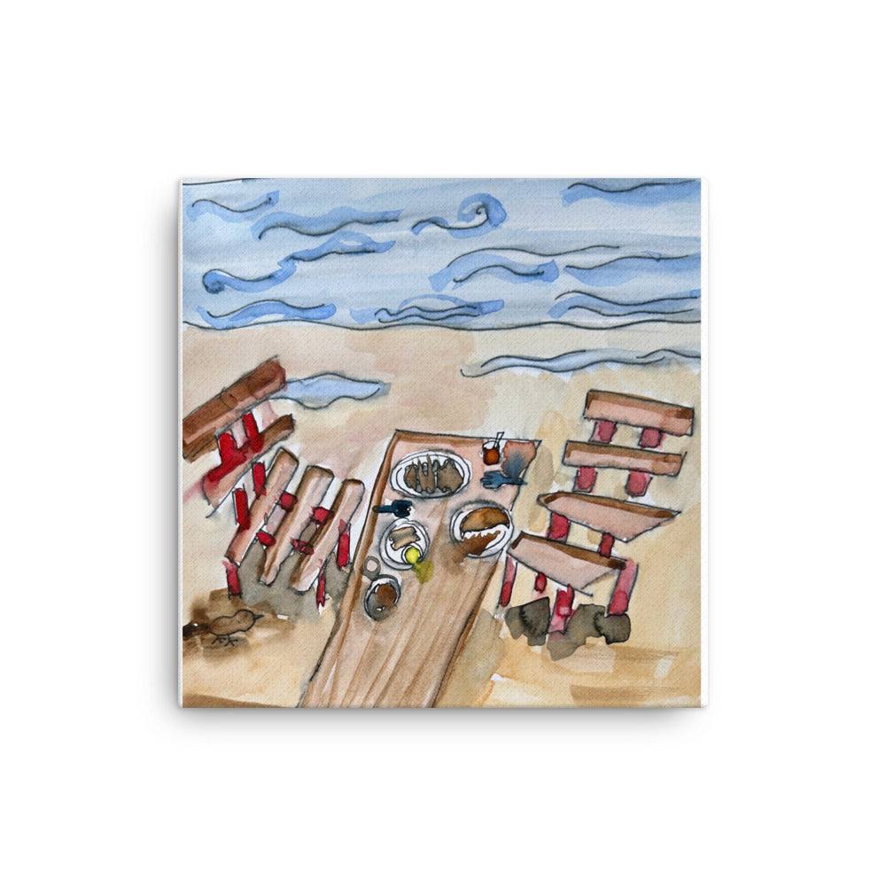 Picnic at Beach - Canvas