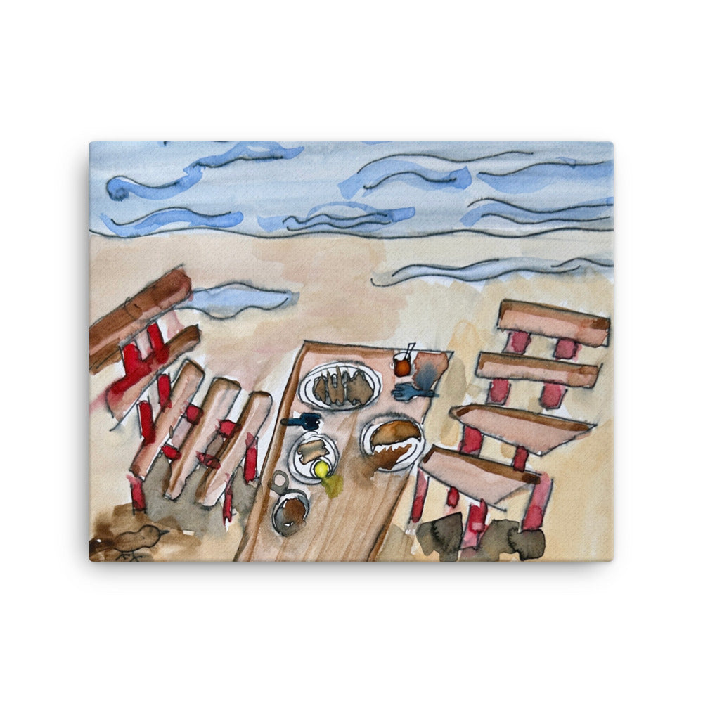 Picnic at Beach - Canvas