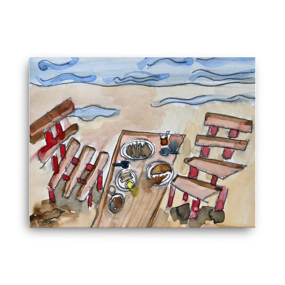 Picnic at Beach - Canvas