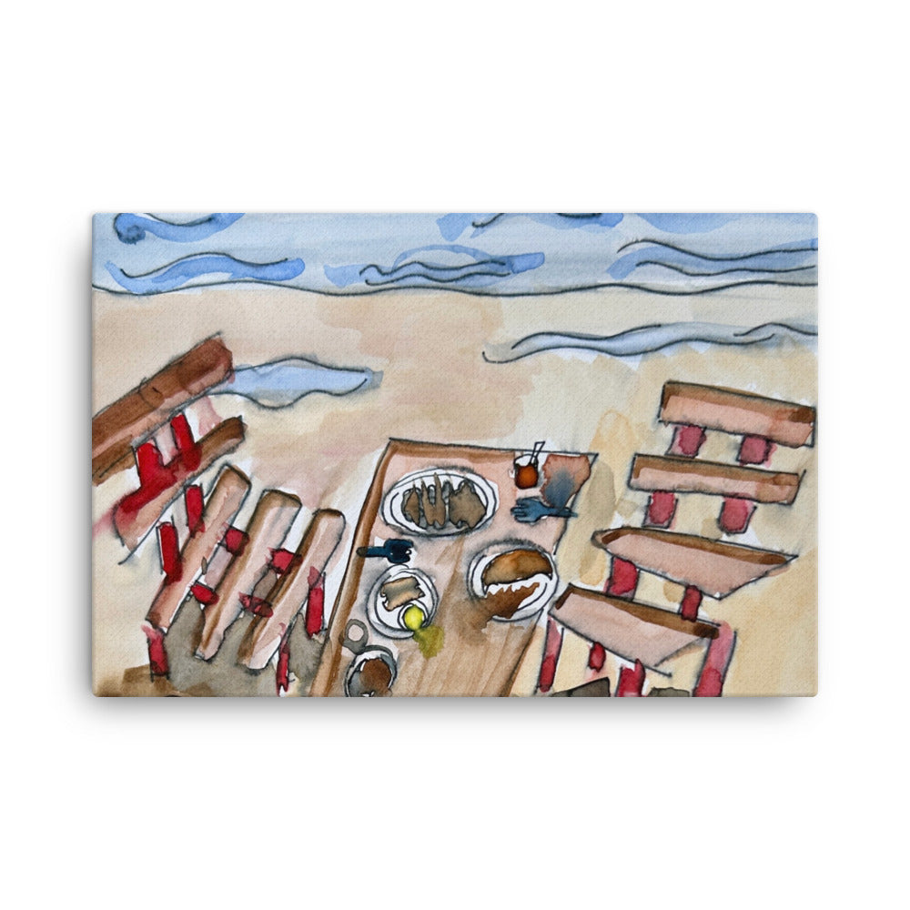 Picnic at Beach - Canvas