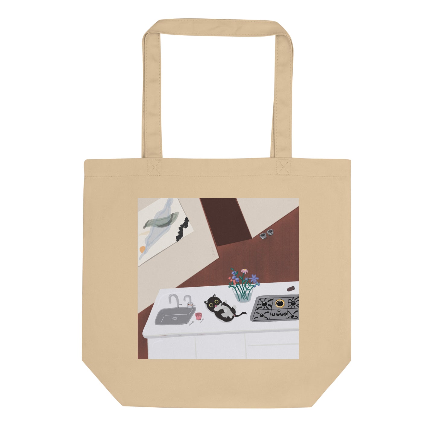 Tummy Time in Kitchen - Eco Tote Bag