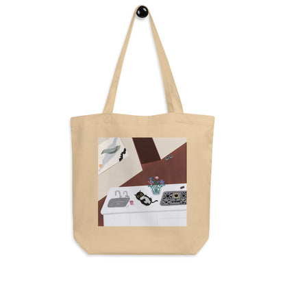 Tummy Time in Kitchen - Eco Tote Bag