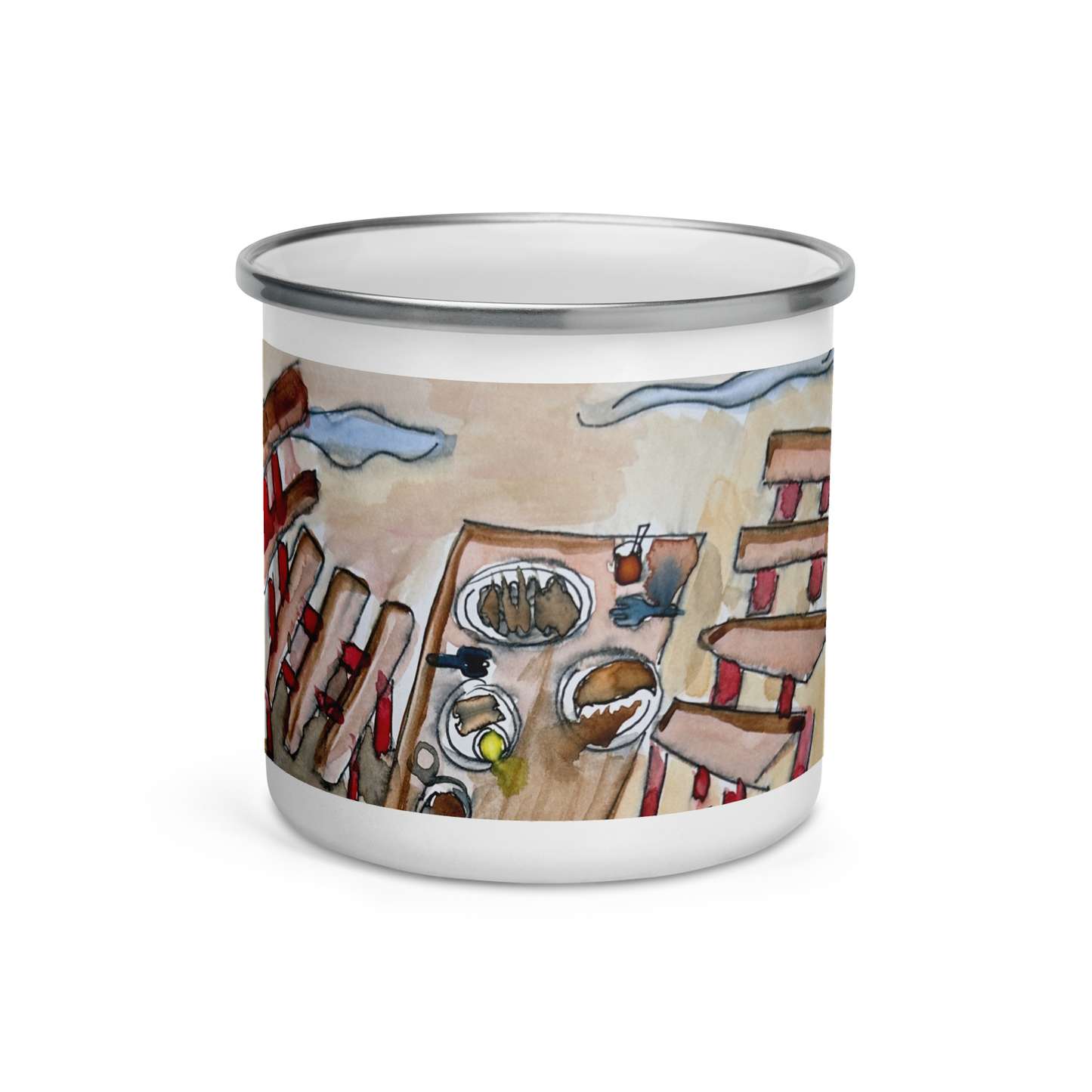 Picnic at the Beach - Enamel Mug