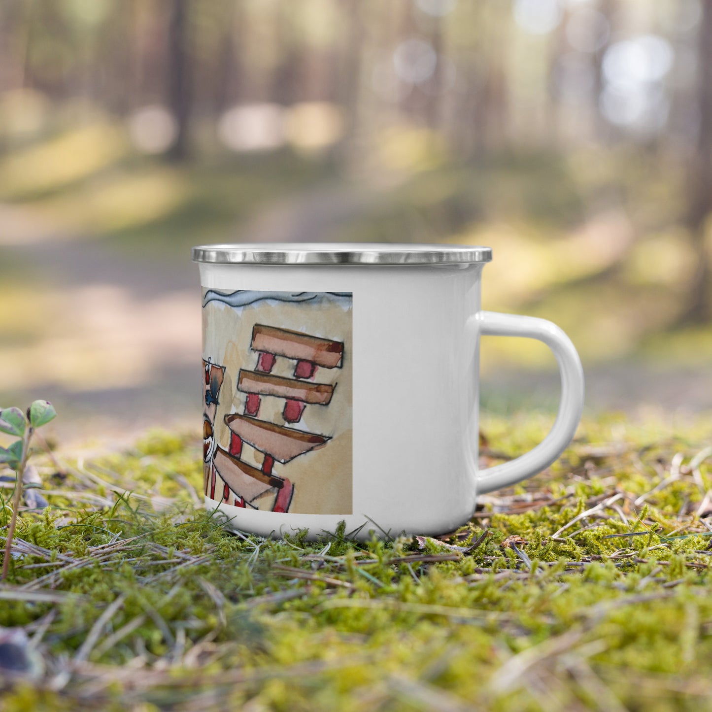 Picnic at the Beach - Enamel Mug