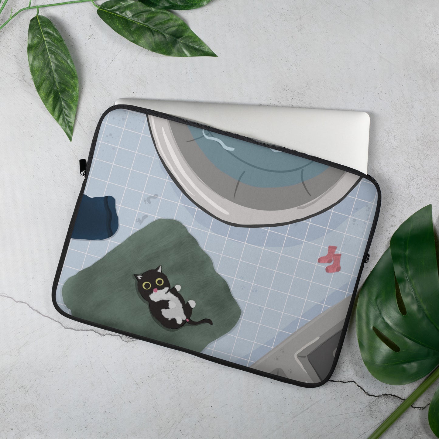 Tummy Time in Bathroom - Laptop Sleeve