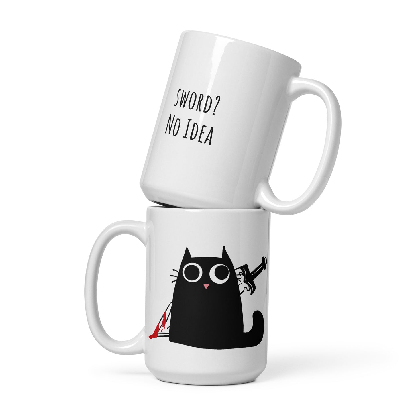 Sword? No Idea - White glossy mug