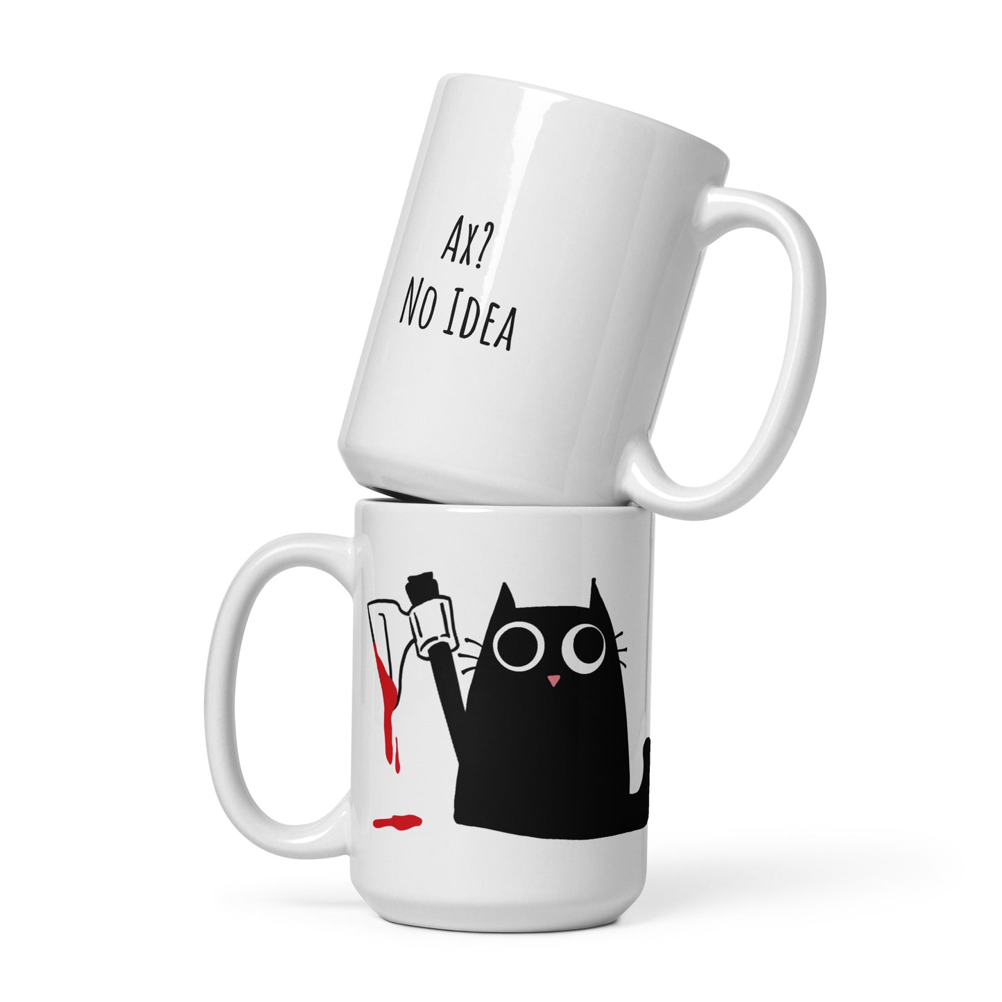 Ax? No Idea - White glossy mug